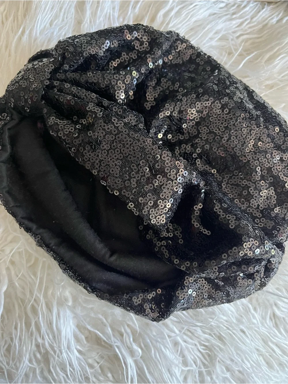 Classic Black sequin head turban